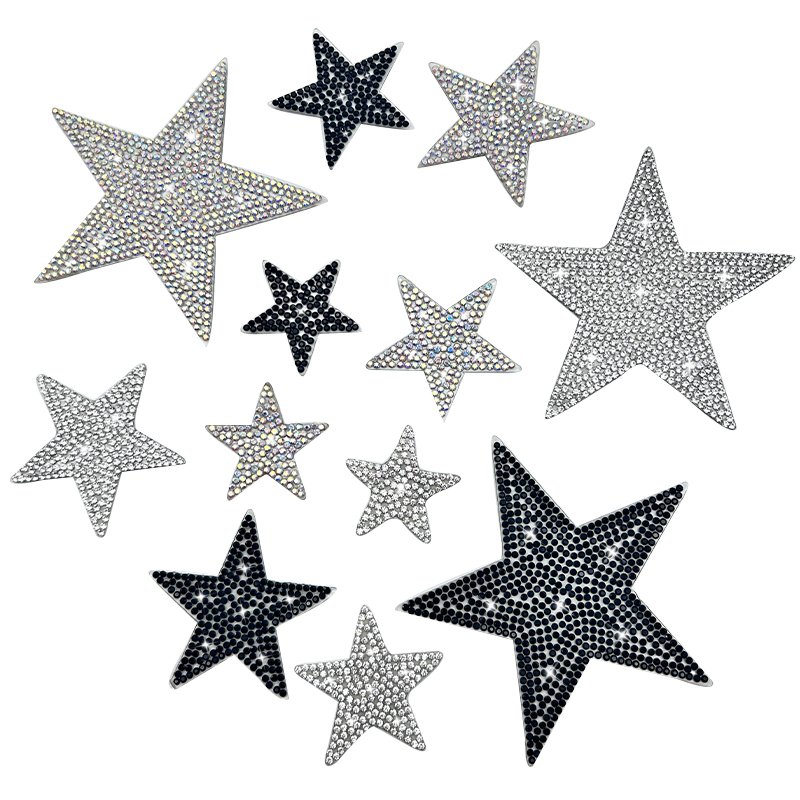 Wholesale rhinestones star patch iron on rhinestone fabric decorating crystal rhinestone sheet sticker