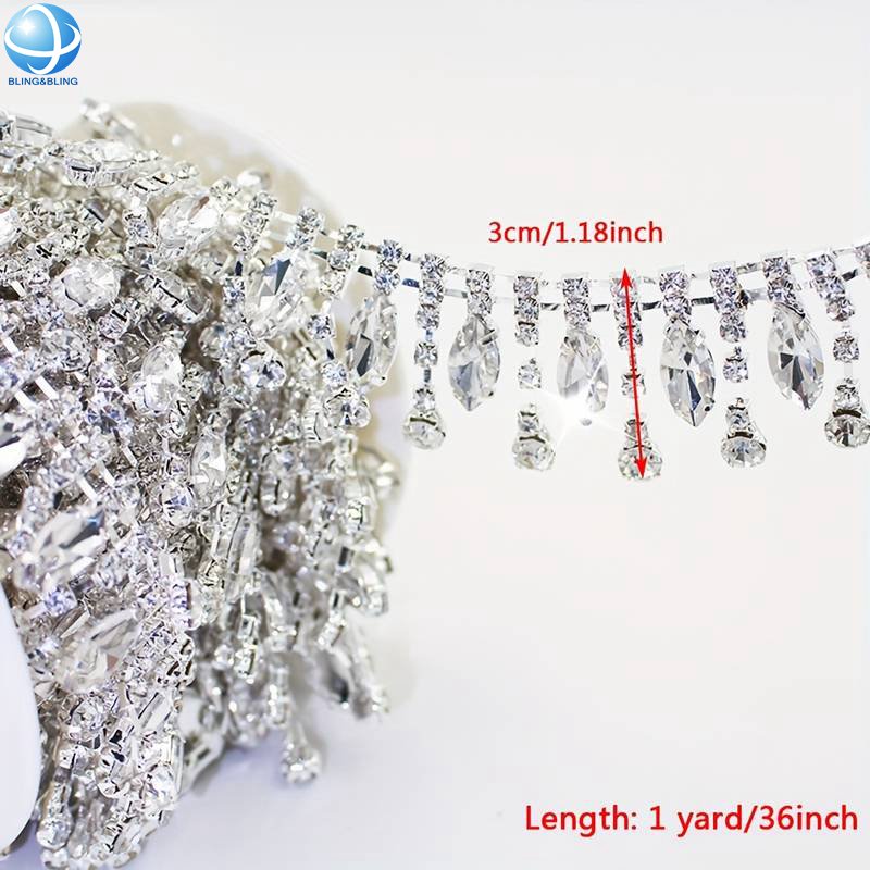 Colorful Horse Eye Rhinestone Tassel Chain Glass Diamond Pendant Trim Applique Sewing Crafts Clothing Accessories Diy Headwear