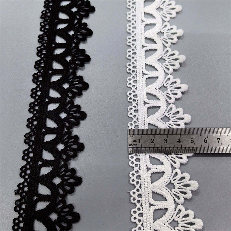 Factory Wholesale Embroidery Lace Trim Retro Hollow Out Black and White Lace Trim For Wedding