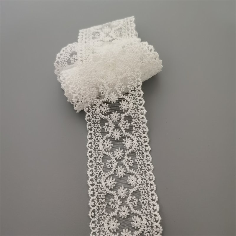 Factory High Quality white net embroidery lace Ribbon Lace Synthetic Bundles With Lace