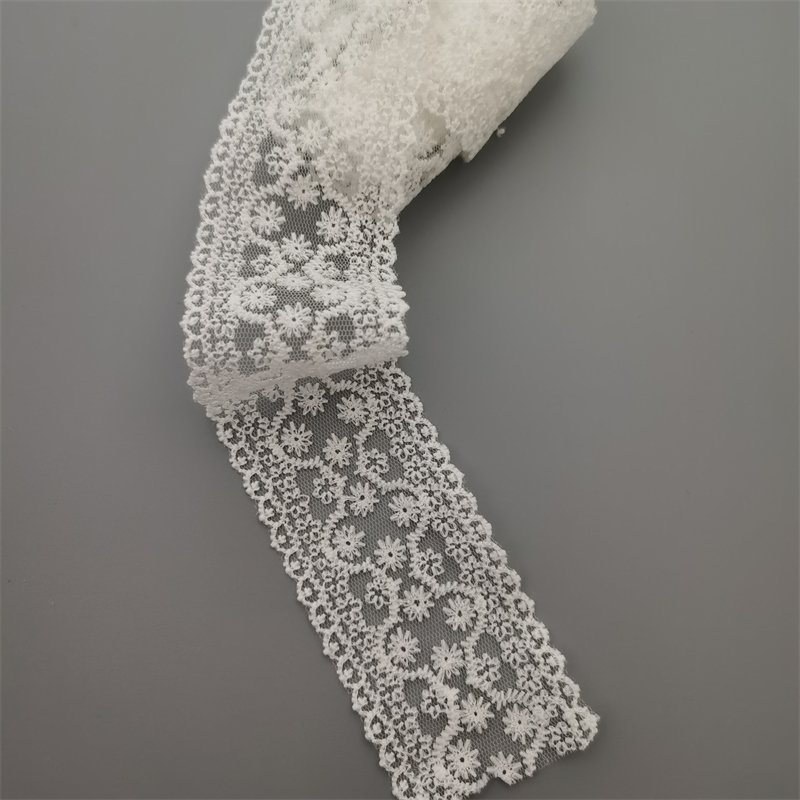 Factory High Quality white net embroidery lace Ribbon Lace Synthetic Bundles With Lace