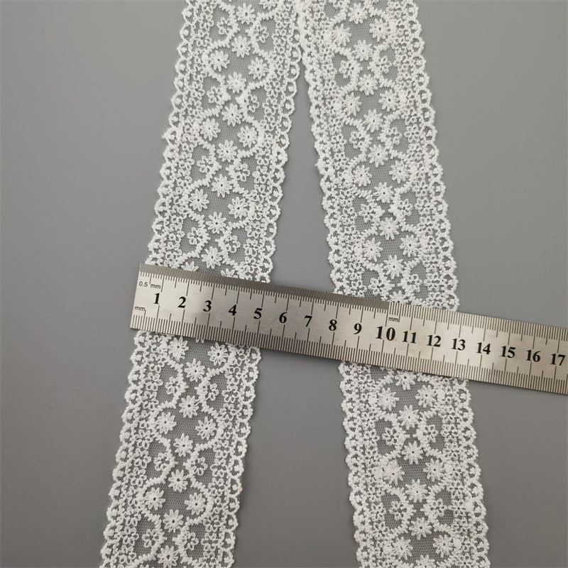 Factory High Quality white net embroidery lace Ribbon Lace Synthetic Bundles With Lace