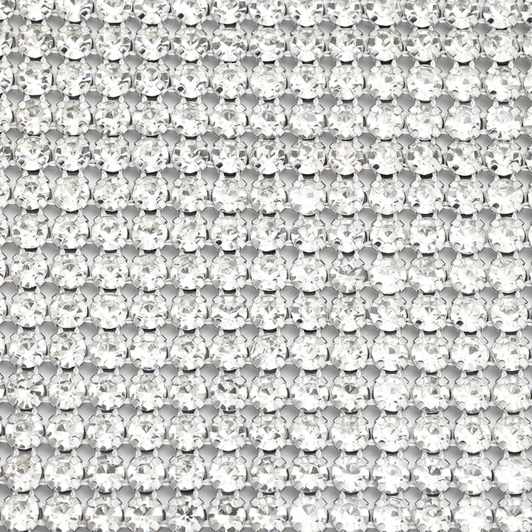 Wholesale 24Rows Rhinestone Mesh Trimming Shiny Diamond Metal Claw on Flatback 3D Style 6mm Size for Shoes Bags Garments