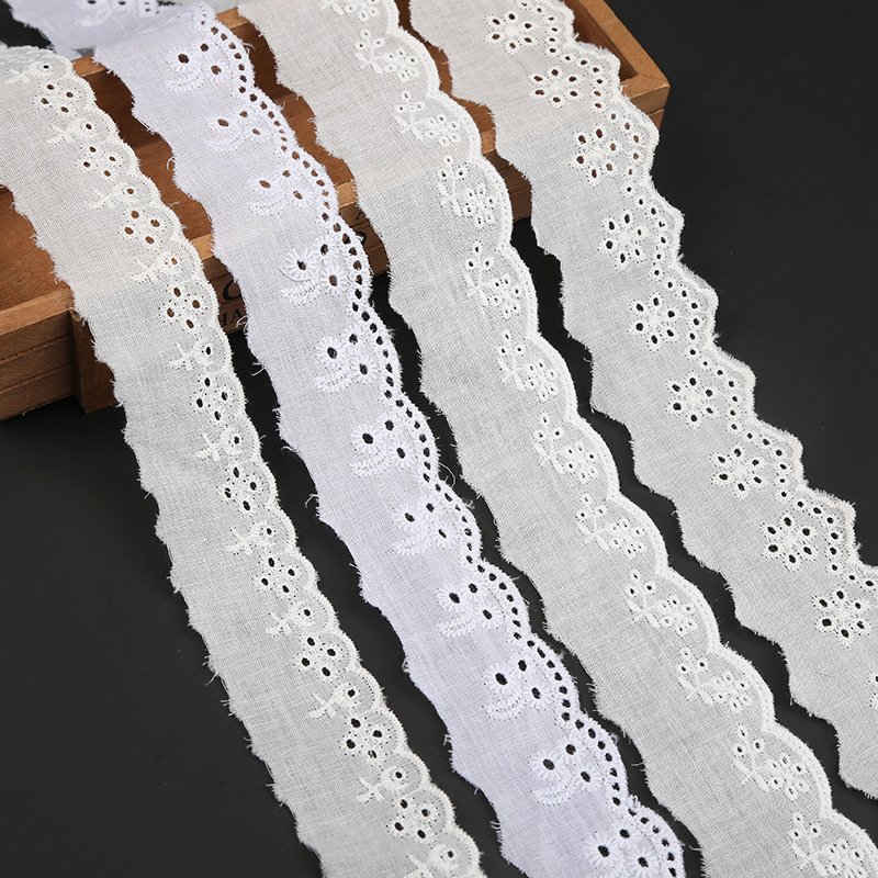 2024 fashion cheap polyester white bridal tc lace trim colorful trimmings TC lace