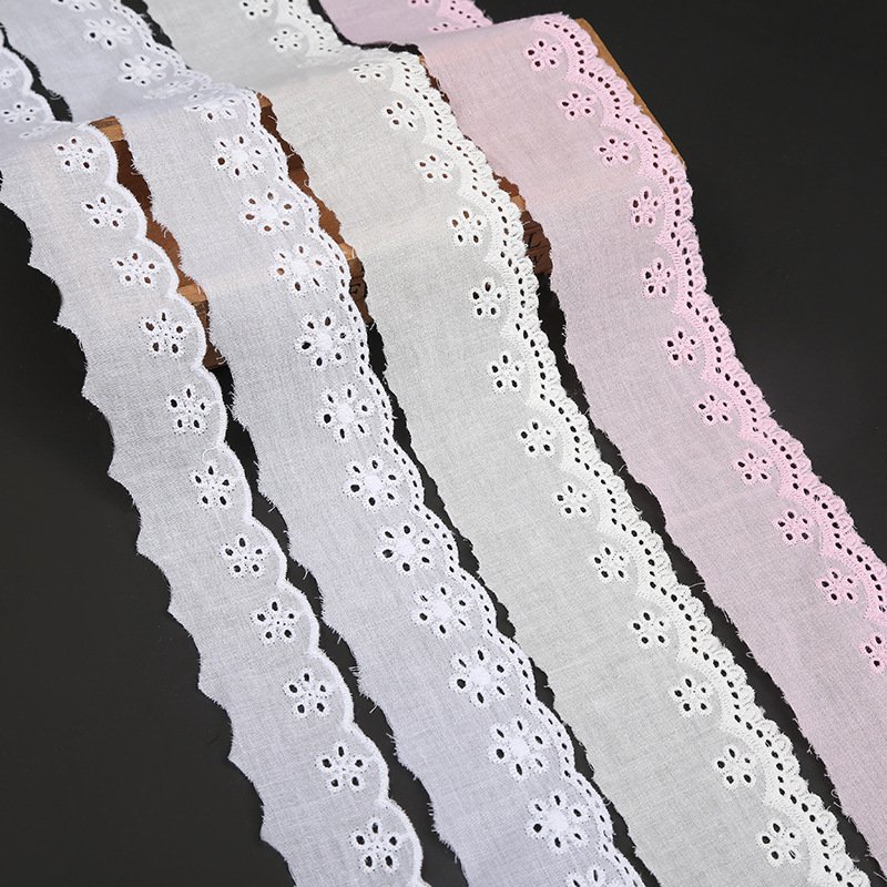 2024 fashion cheap polyester white bridal tc lace trim colorful trimmings TC lace