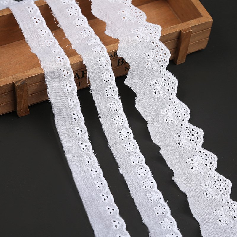 2024 fashion cheap polyester white bridal tc lace trim colorful trimmings TC lace