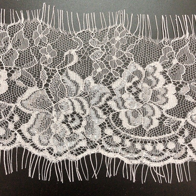 8CM Width popular design black eyelash chantilly lace trim for clothes