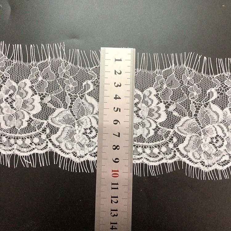 8CM Width popular design black eyelash chantilly lace trim for clothes