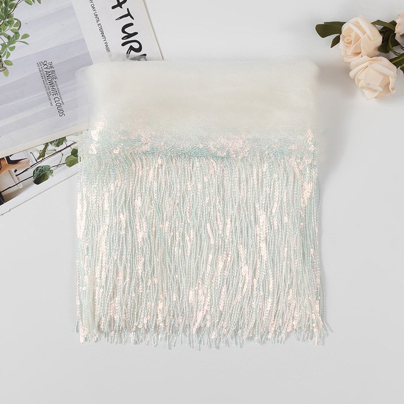 Bright Color 20cm leaf sequin tassel lace trim Latin dance dress SequinsTrimming for Latin Dress