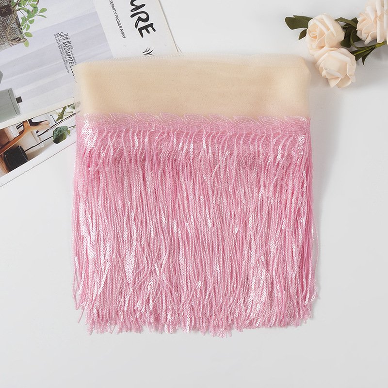 Bright Color 20cm leaf sequin tassel lace trim Latin dance dress SequinsTrimming for Latin Dress