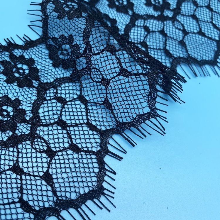OEKO-TEX BSCI factory wholesales eyelash lace trimming lace nigerian lace fabric 2021