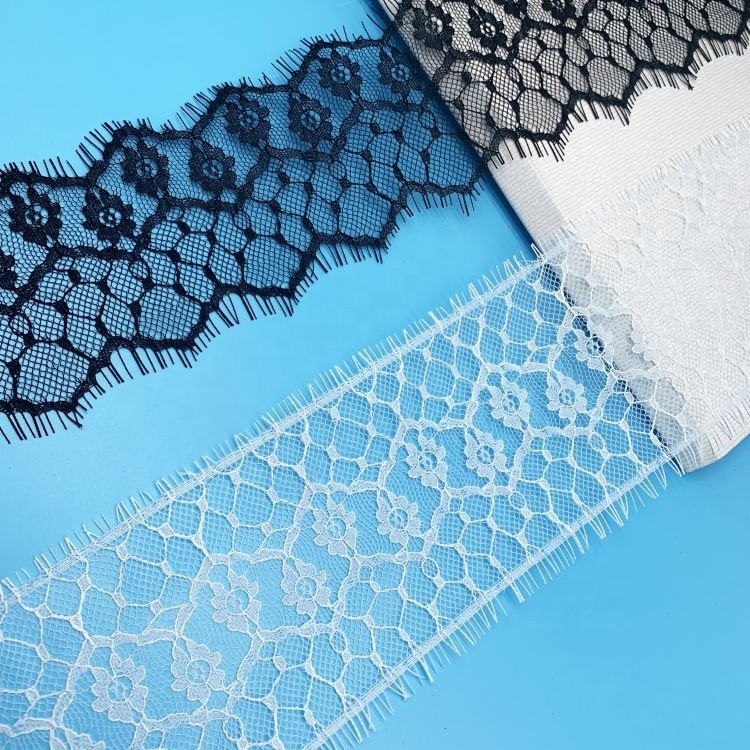 OEKO-TEX BSCI factory wholesales eyelash lace trimming lace nigerian lace fabric 2021