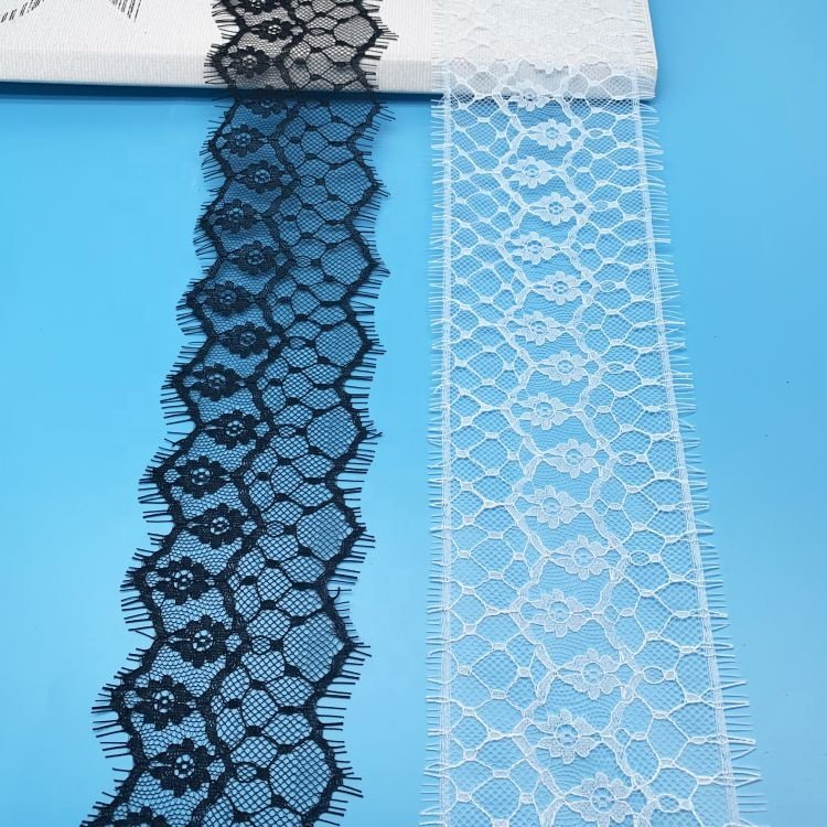 OEKO-TEX BSCI factory wholesales eyelash lace trimming lace nigerian lace fabric 2021