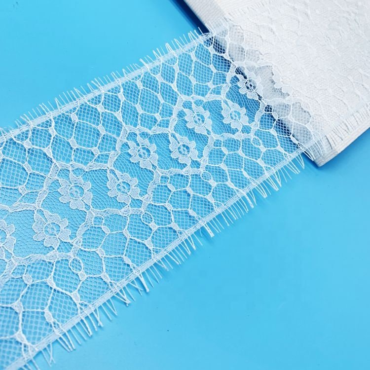 OEKO-TEX BSCI factory wholesales eyelash lace trimming lace nigerian lace fabric 2021