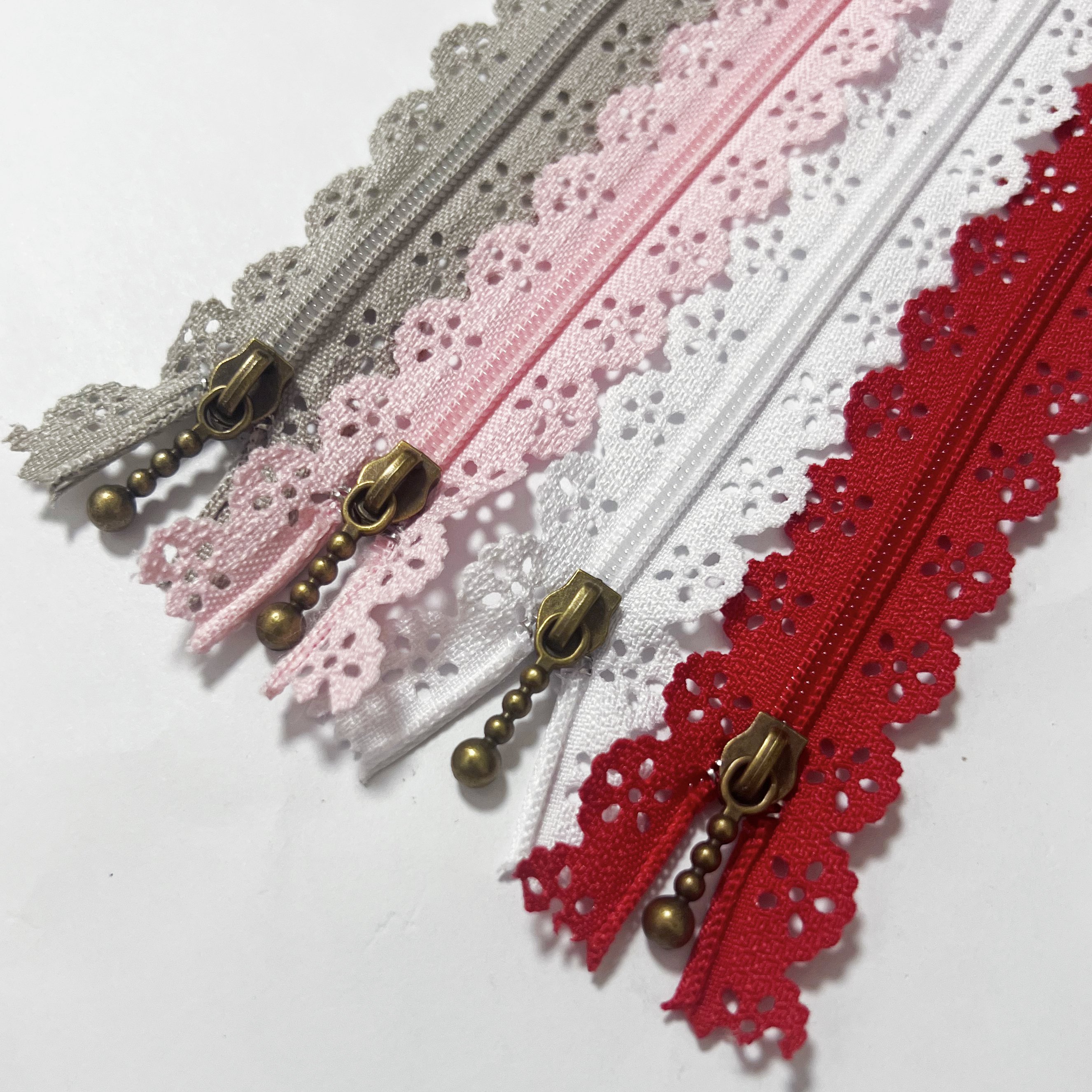 Manufacturers Colorful Dress Bag Closed End Vintage Exquisite Zipper Flower Trim Edge #3 Nylon Lace Zipper