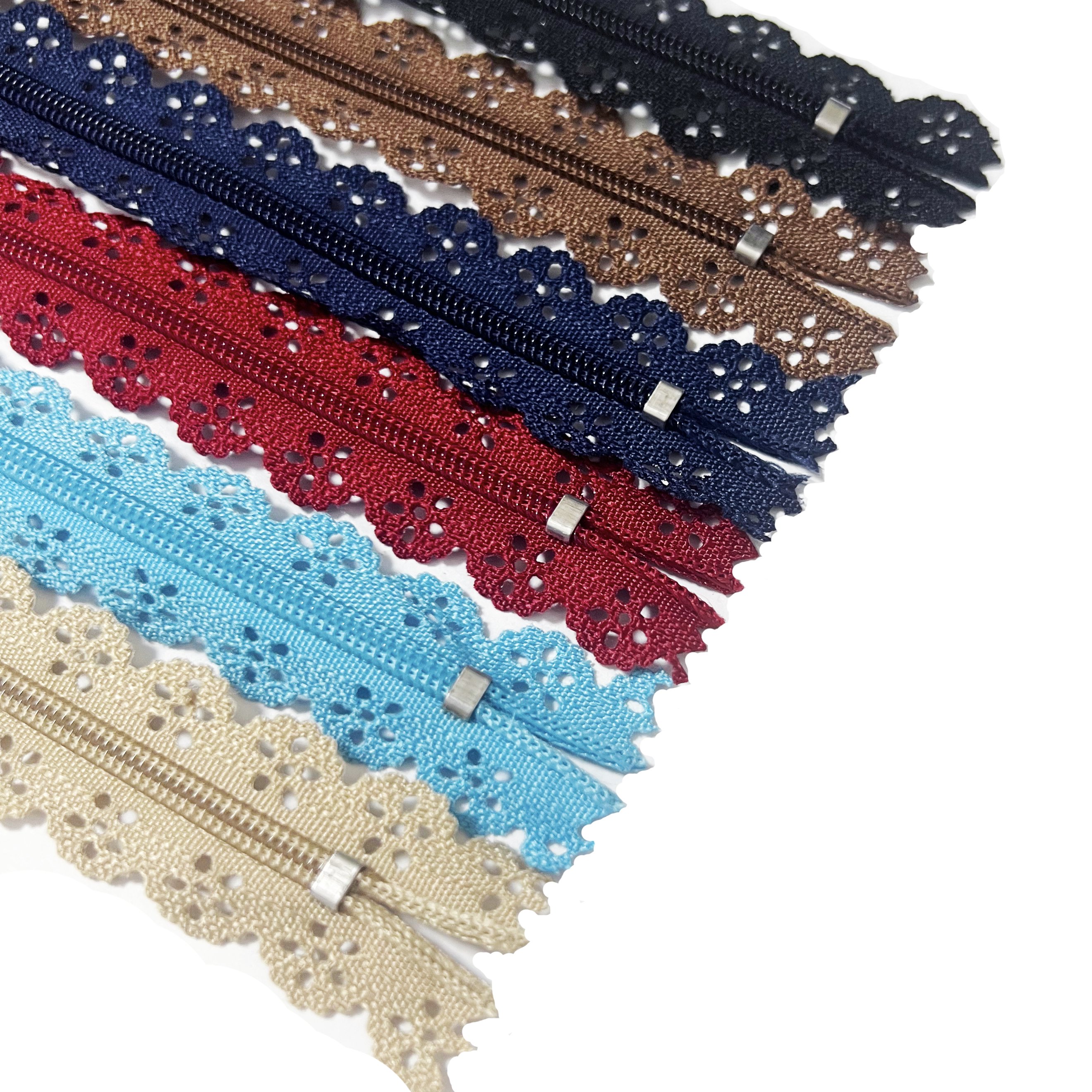 Manufacturers Colorful Dress Bag Closed End Vintage Exquisite Zipper Flower Trim Edge #3 Nylon Lace Zipper