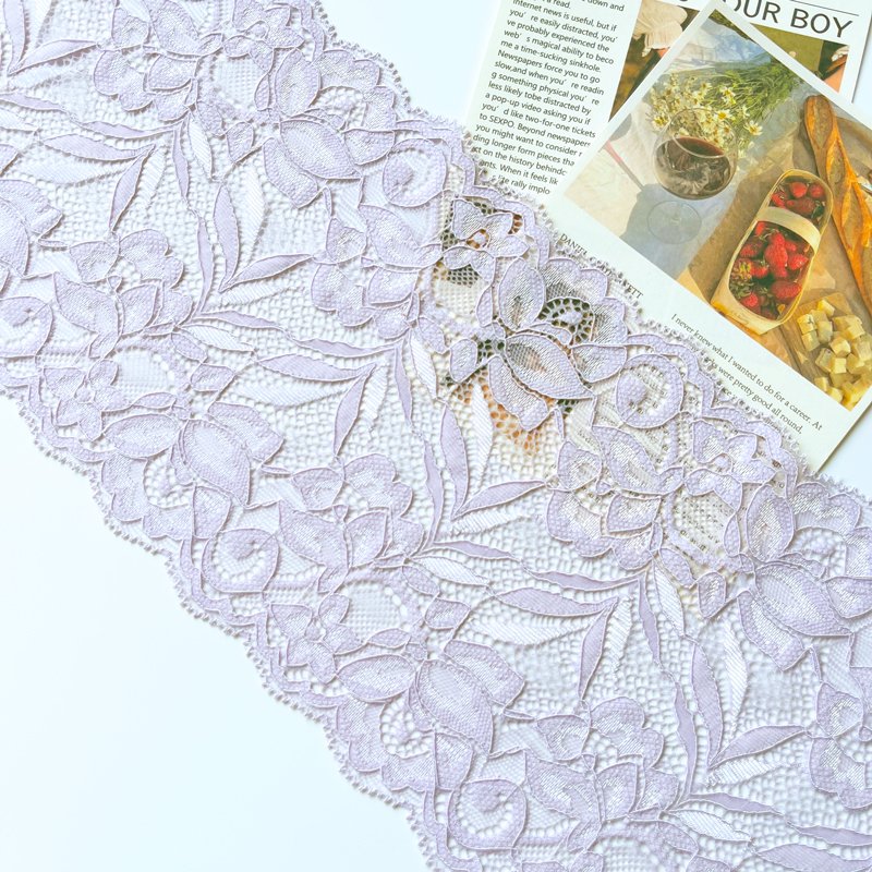 Lace Trim for Women Dress Clothing Skirt Collar Underwear Bra Accessories Nylon Spandex Elastic Colorful Knitting Width 15 Cm
