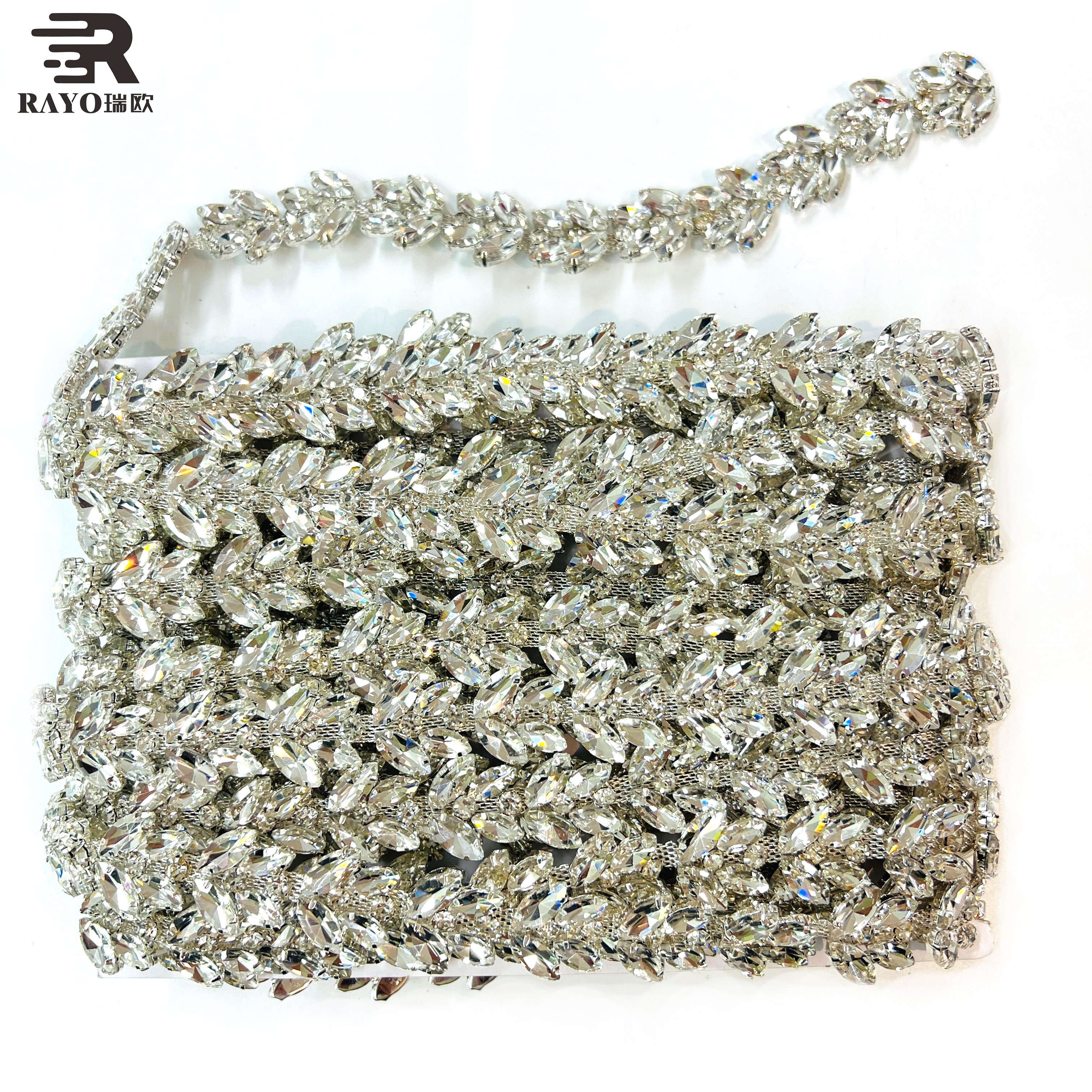 194-199 Colorful Glass Crystal Rhinestone Trimming for Diamond Wedding Garments Accessories Wholesale Price