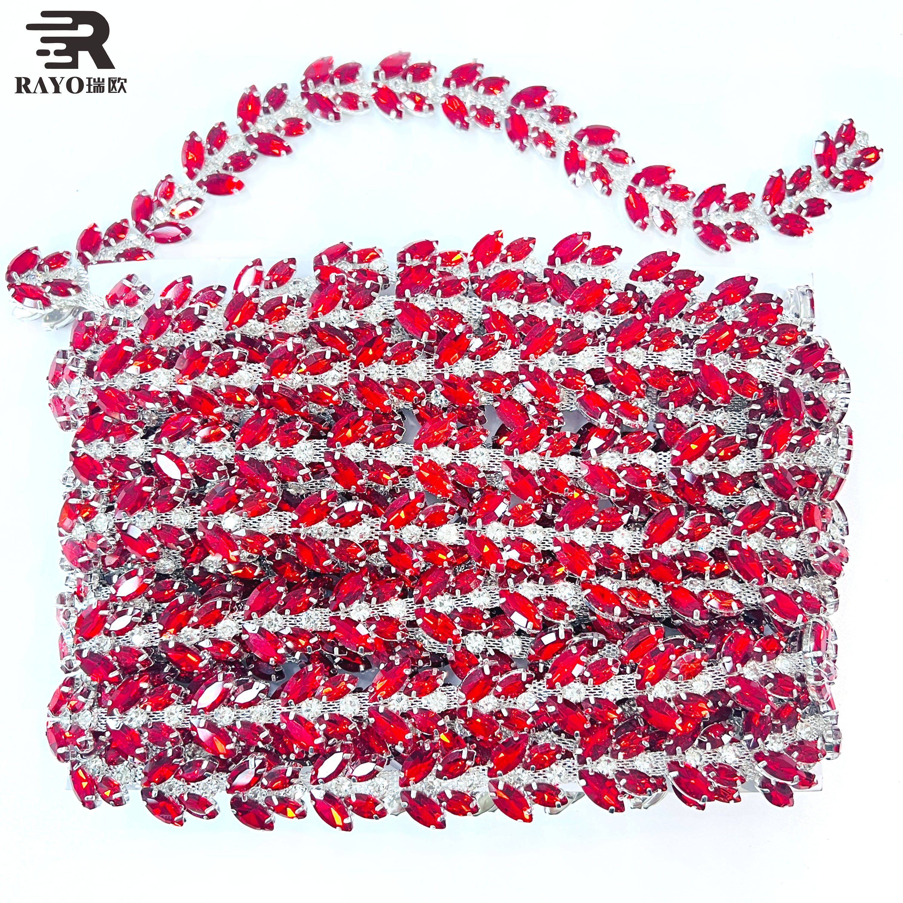 194-199 Colorful Glass Crystal Rhinestone Trimming for Diamond Wedding Garments Accessories Wholesale Price