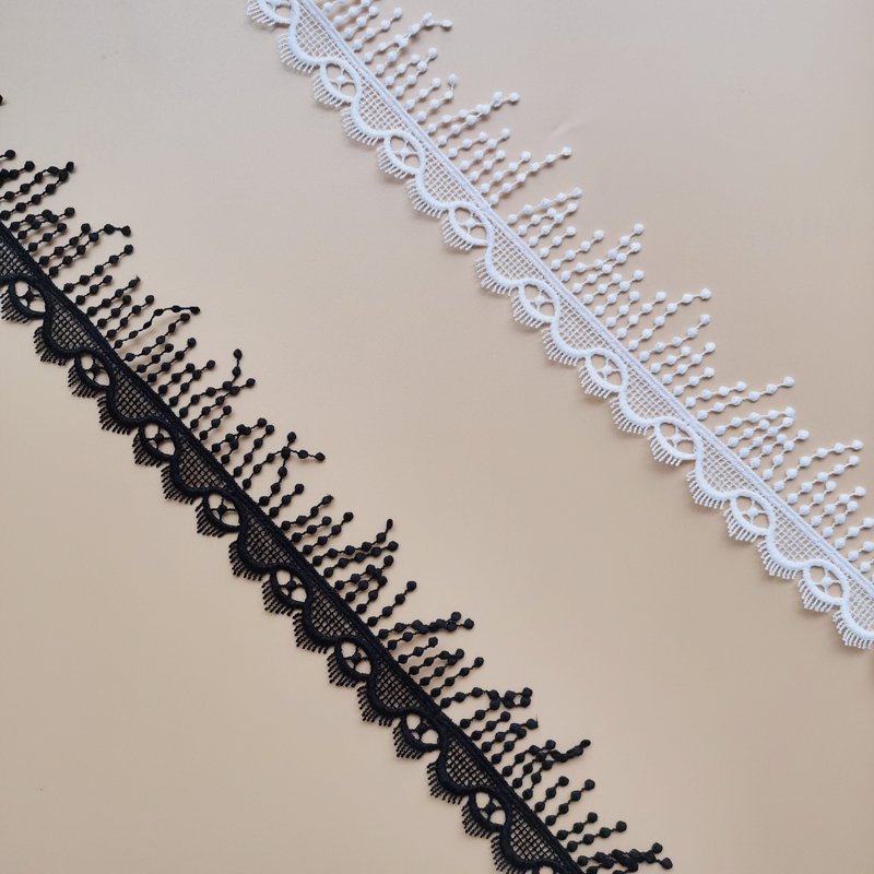 4 CM Width Butterfly Embroidery Trimming Lace White Milk Silk Embroidery Lace Water-soluble Lace Embroidery Trim