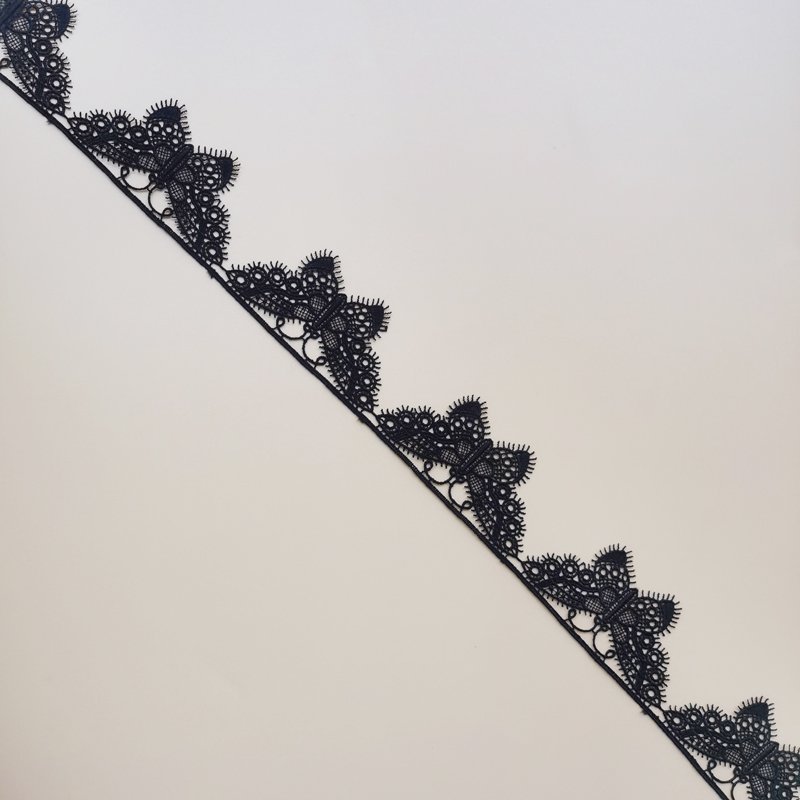 4 CM Width Butterfly Embroidery Trimming Lace White Milk Silk Embroidery Lace Water-soluble Lace Embroidery Trim
