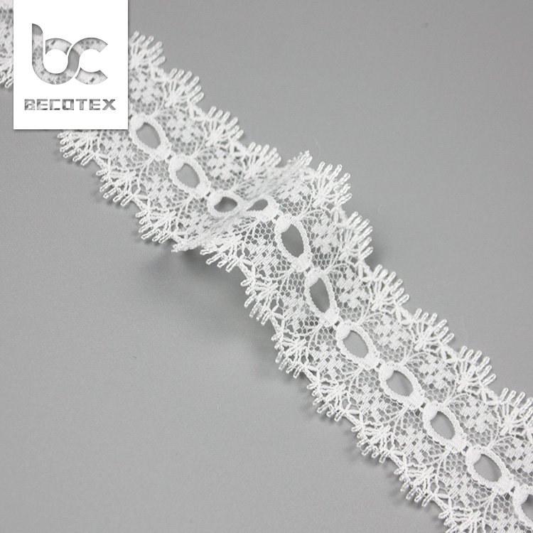 wholesale nylon non elastic white eyelet narrow lace border trim