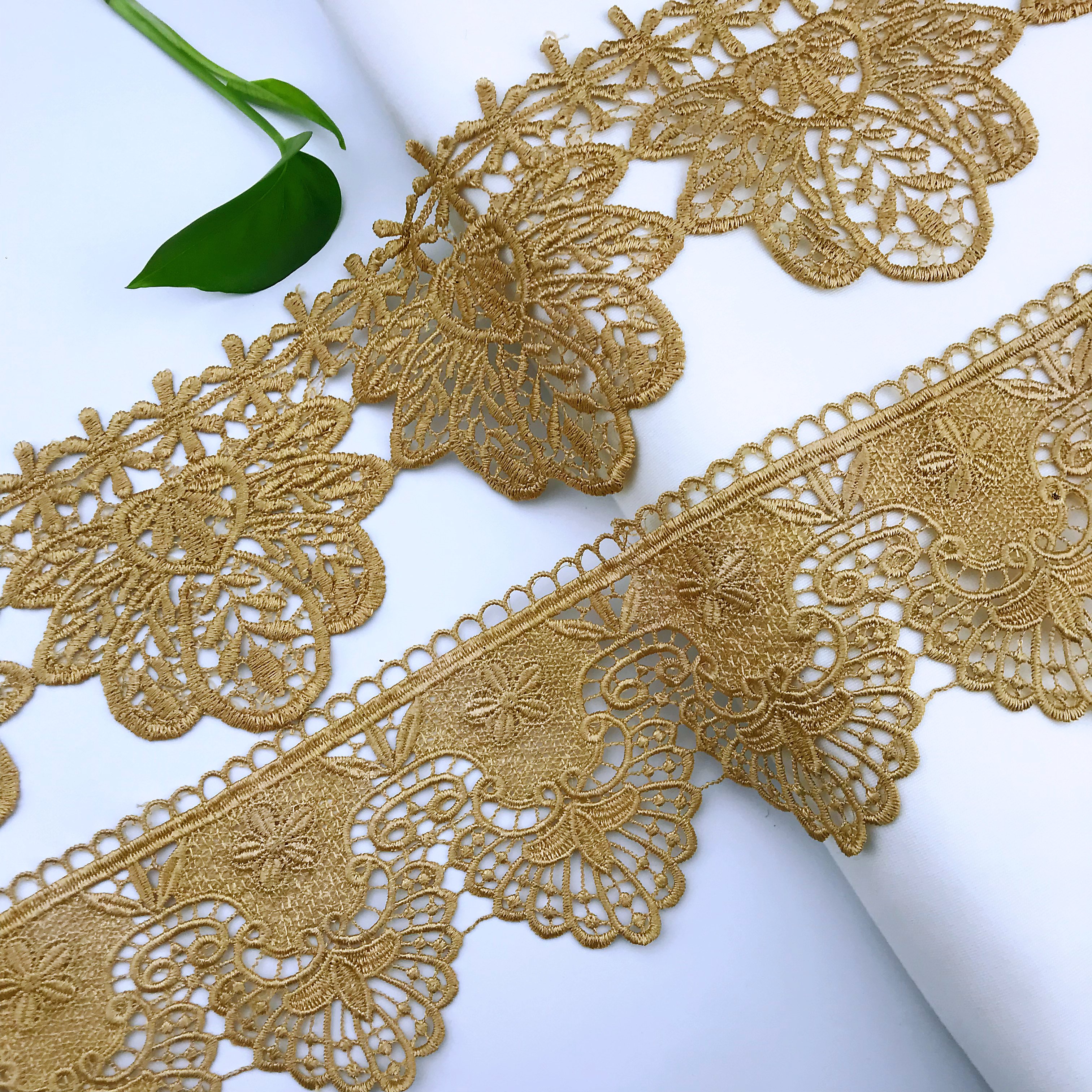 Soft hand feel 100% polyester lace fabric geometric crochet embroidery lace