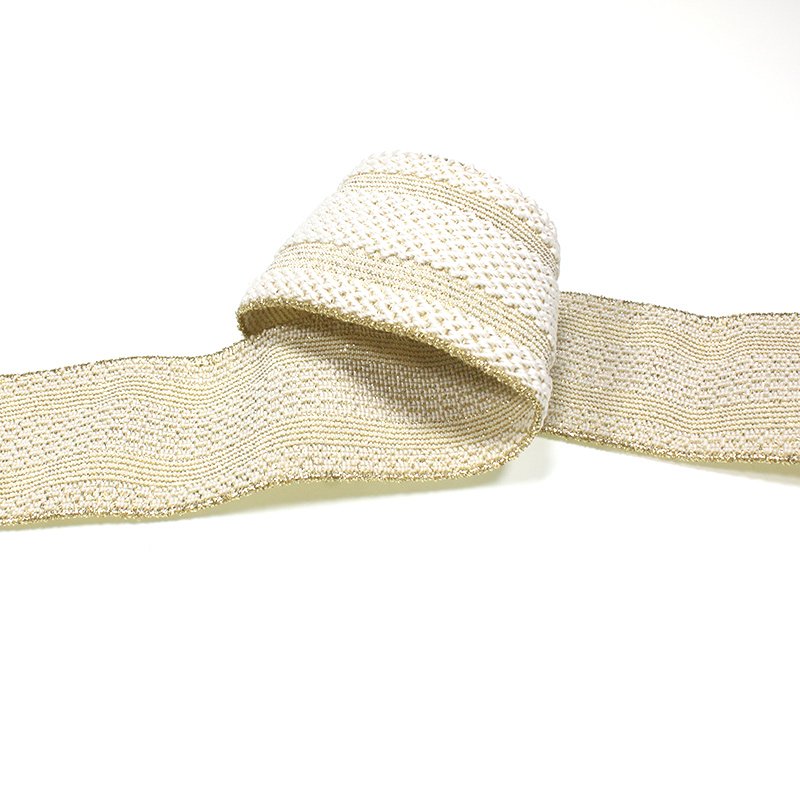 Low price wholesale Jacquard glitter elastic braid band scalloped elastic trim