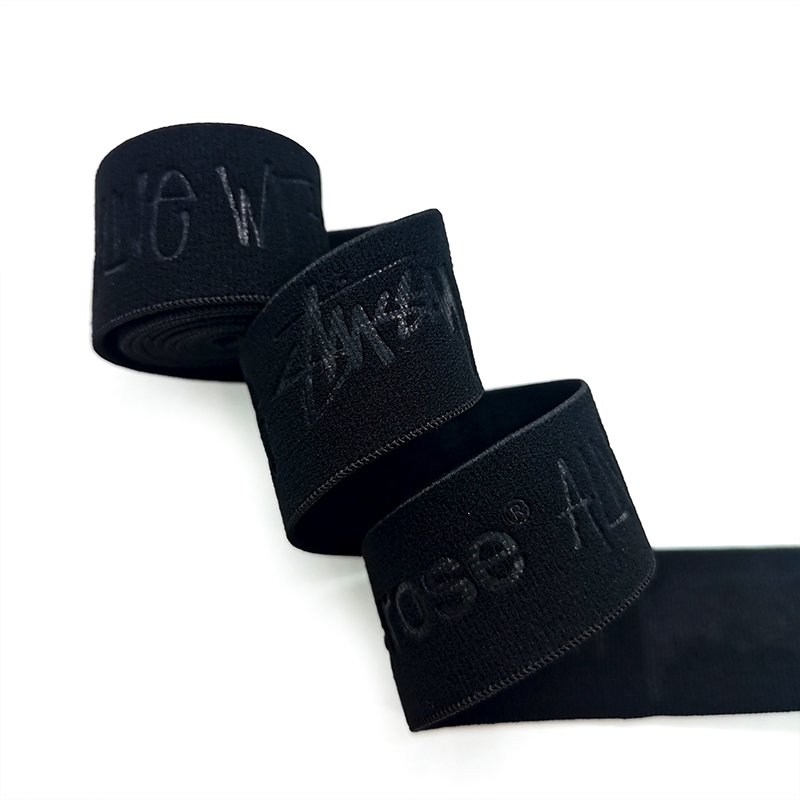 Wholesale Custom Nylon Elastic Band 2 Inch Embossed Elastic Belt Polyester Elastic Webbing For Wig Hats