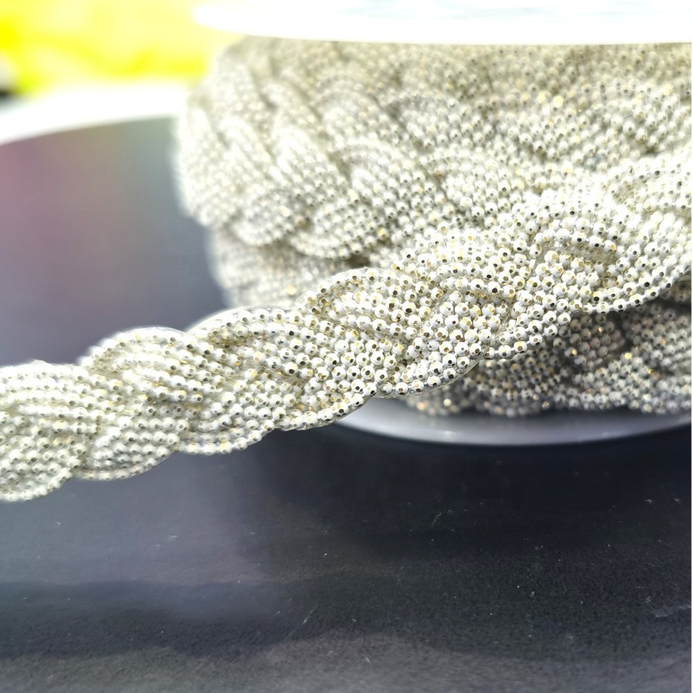 S164 fashion iron on ball chain trim for garment and bag hotfix metal chain trim shoe decoration