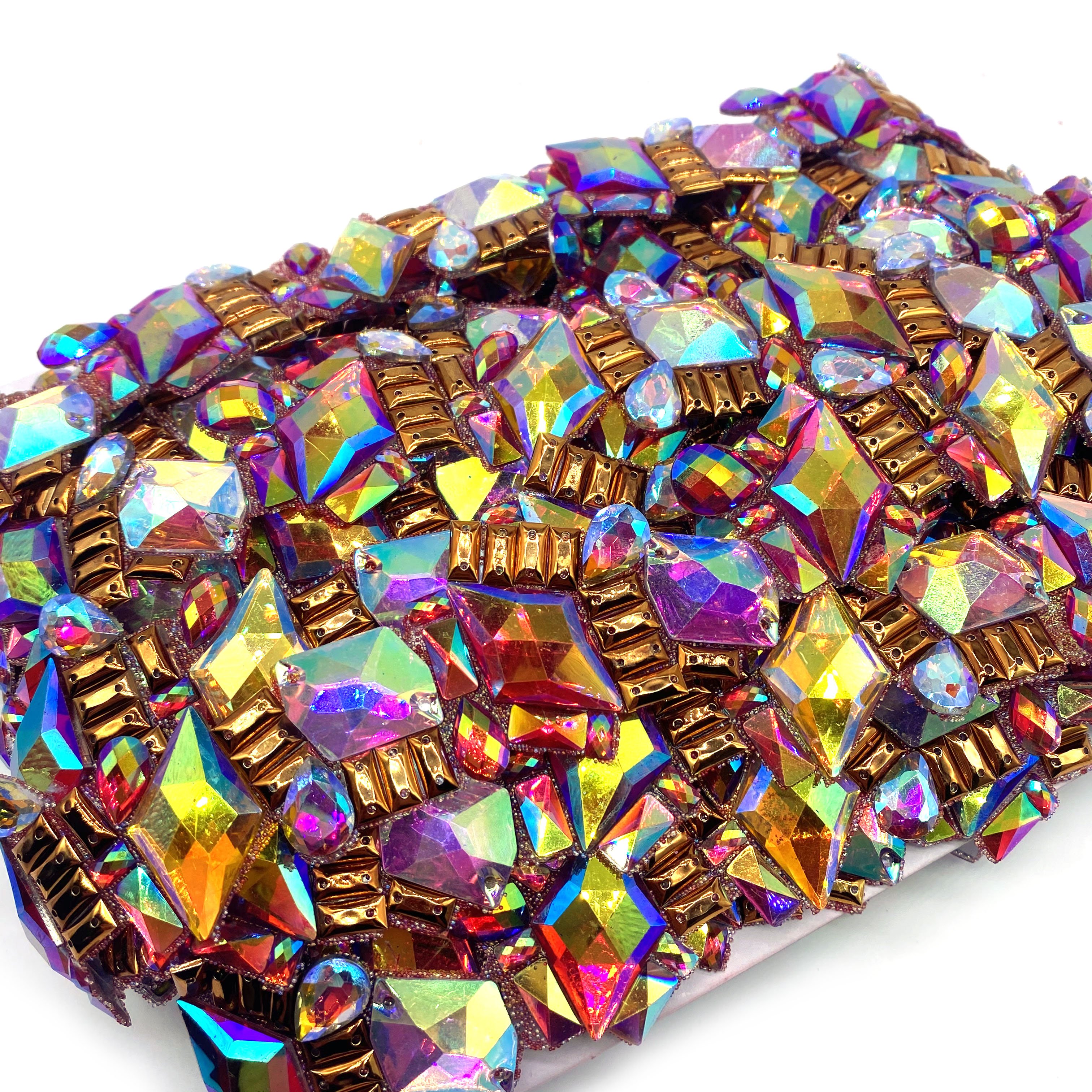 Customizable Resin AB Stone Applique Rhinestone Trimming for Carnival Costume Broadway Parties Shoes Garments Bags Clothes