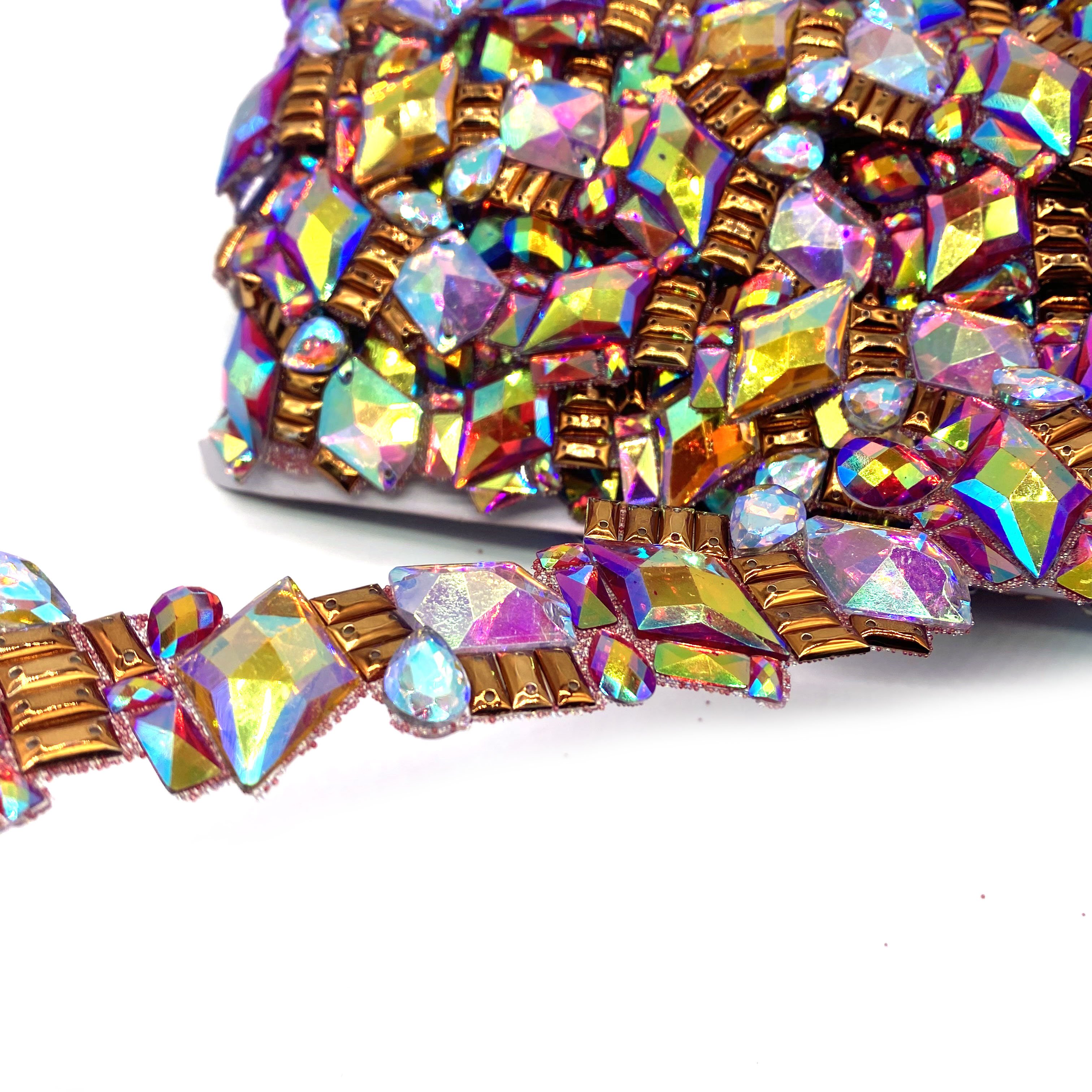 Customizable Resin AB Stone Applique Rhinestone Trimming for Carnival Costume Broadway Parties Shoes Garments Bags Clothes