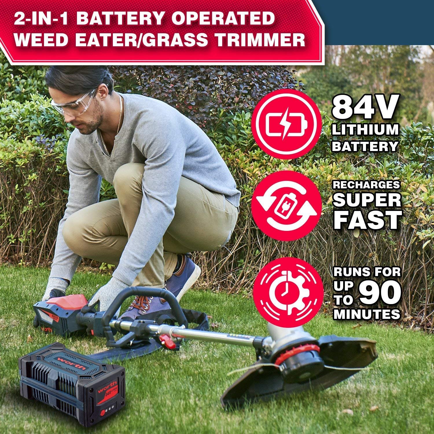 84V Professional Lithium Brushless Battery Tools Power String Trimmer Grass Cutter Machine Brush Cutter Grass Trimmer
