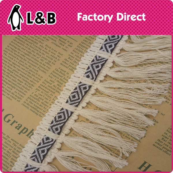 cotton white/colorful tassel trimming,tassel fringe for dresses/blouse sewing fringe trim,tassel fringe trimming