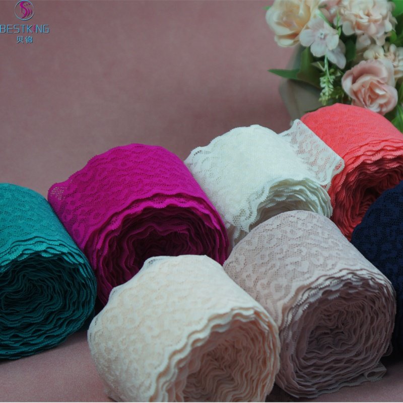 High-stretch Leopard Pattern Lace Trimming Spandex Nylon Lace Trim use for waist of underwear