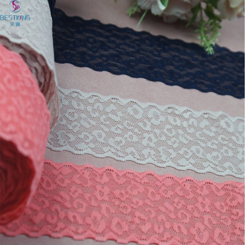 High-stretch Leopard Pattern Lace Trimming Spandex Nylon Lace Trim use for waist of underwear