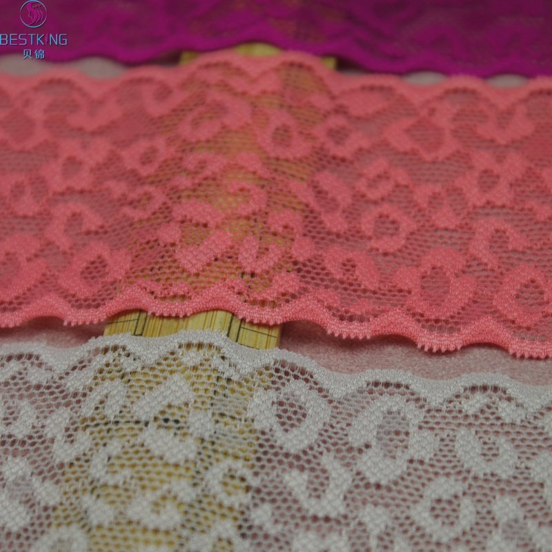 High-stretch Leopard Pattern Lace Trimming Spandex Nylon Lace Trim use for waist of underwear