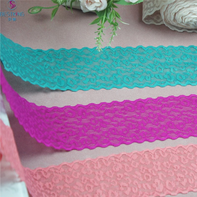 High-stretch Leopard Pattern Lace Trimming Spandex Nylon Lace Trim use for waist of underwear