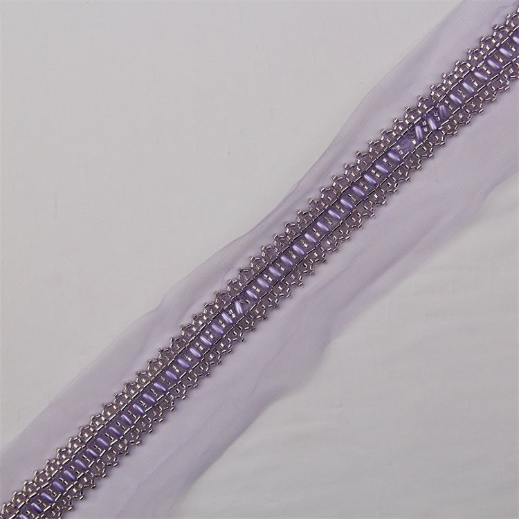 4Cm Wide Multi Color Home Textile Decorative Sewing French Embroidery Sequin Pearl Cord Lace Ribbon Trim For Dress