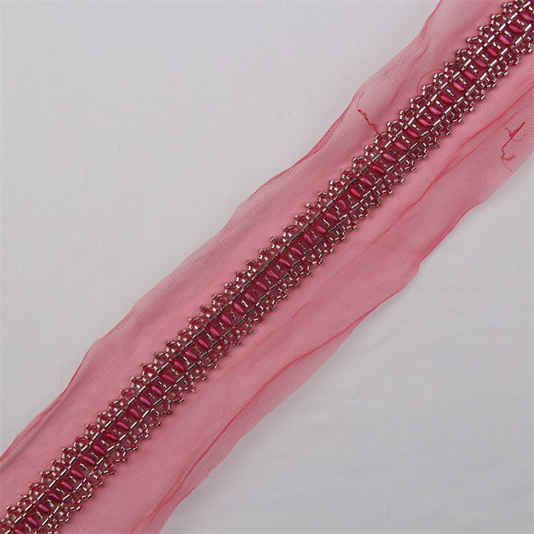 4Cm Wide Multi Color Home Textile Decorative Sewing French Embroidery Sequin Pearl Cord Lace Ribbon Trim For Dress