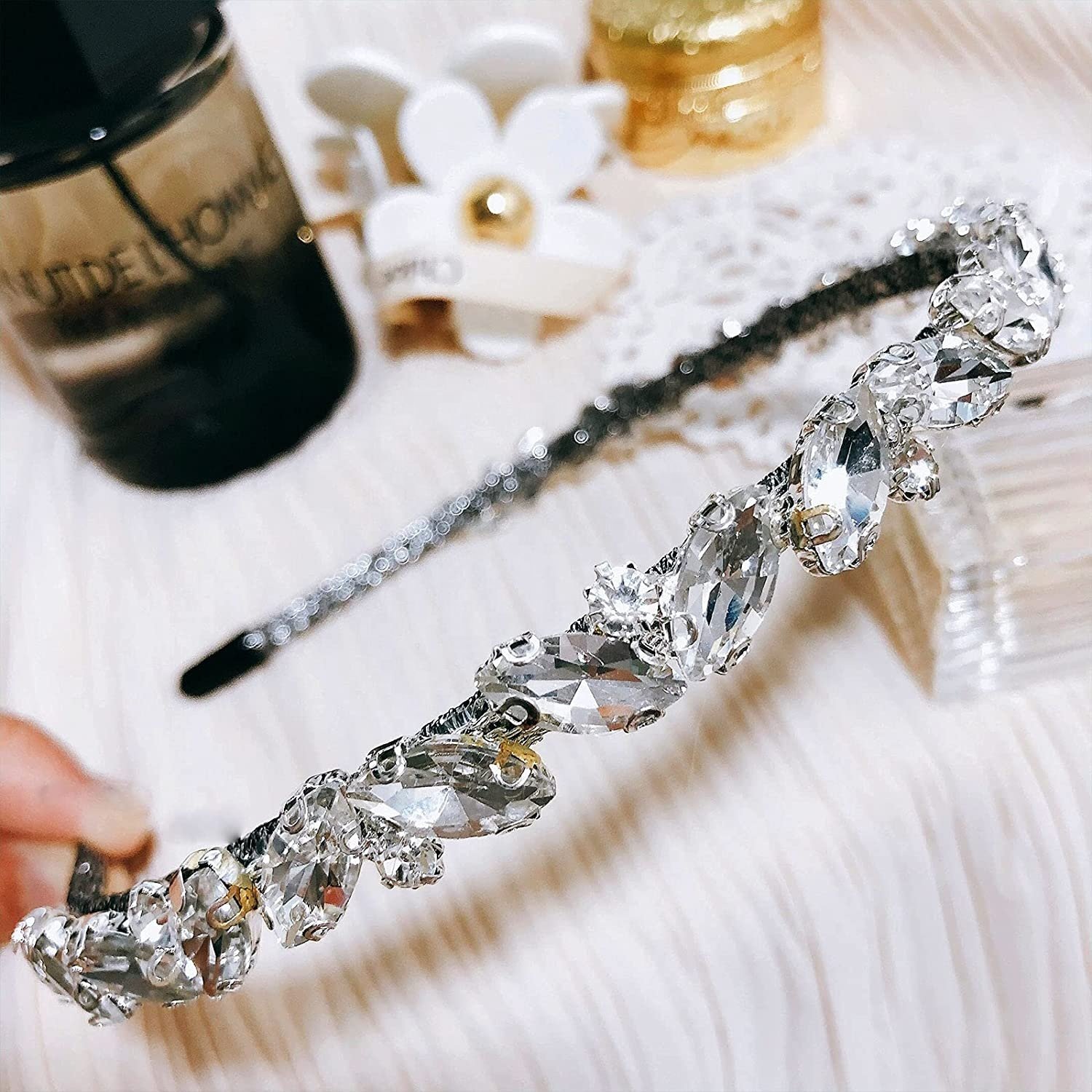 1.8cm New Candy color Rhinestone Glass Crystal Flower Chain Diamond Trim Colored Crystal Claw Chain For Sewing Craft Decoration