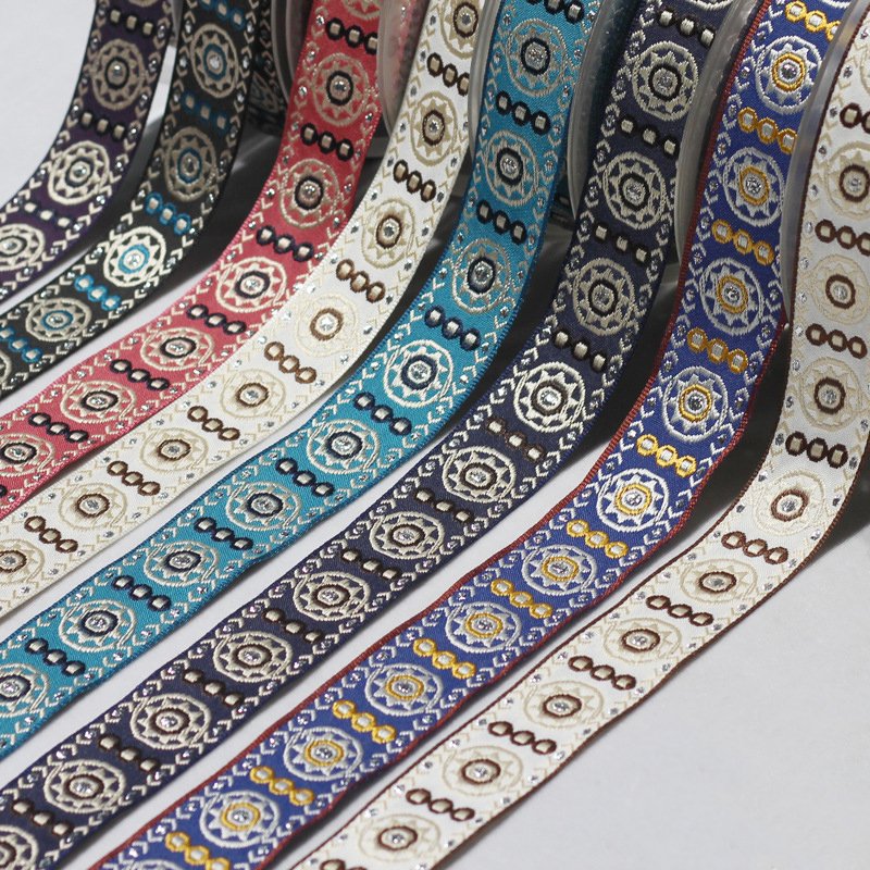 Stock 30 Mm Polyester Cotton Ethnic Webbing Strap Custom 1.5 Mm Thickness Webbing Straps