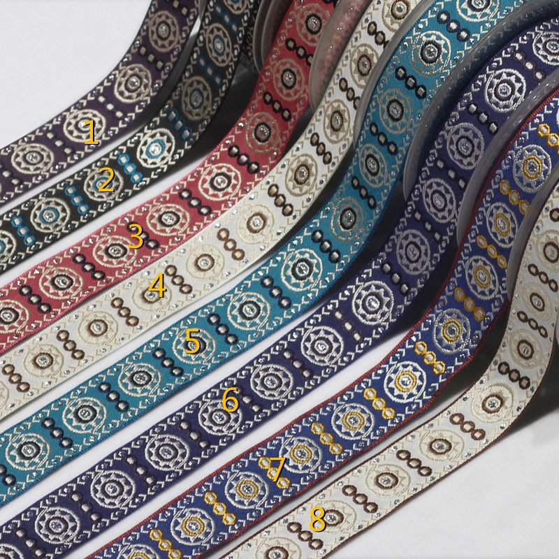 Stock 30 Mm Polyester Cotton Ethnic Webbing Strap Custom 1.5 Mm Thickness Webbing Straps