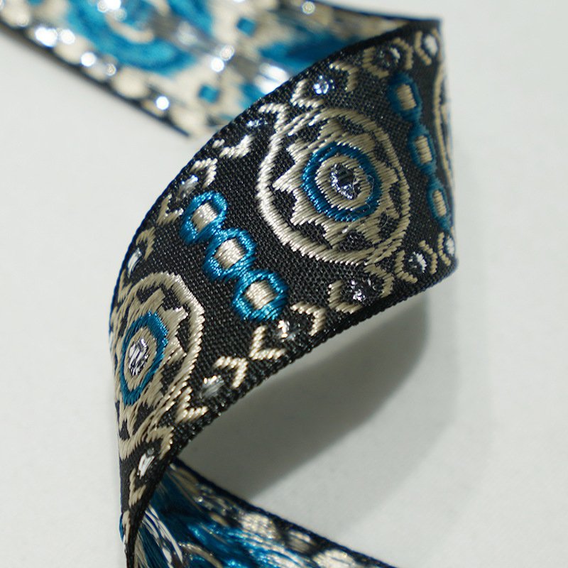 Stock 30 Mm Polyester Cotton Ethnic Webbing Strap Custom 1.5 Mm Thickness Webbing Straps