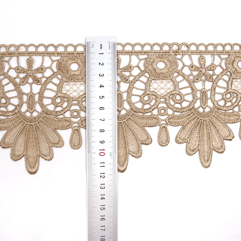 Indian embroidery guipure lace trim customizable flower guipure collar neckline lace trim embroidered in stock