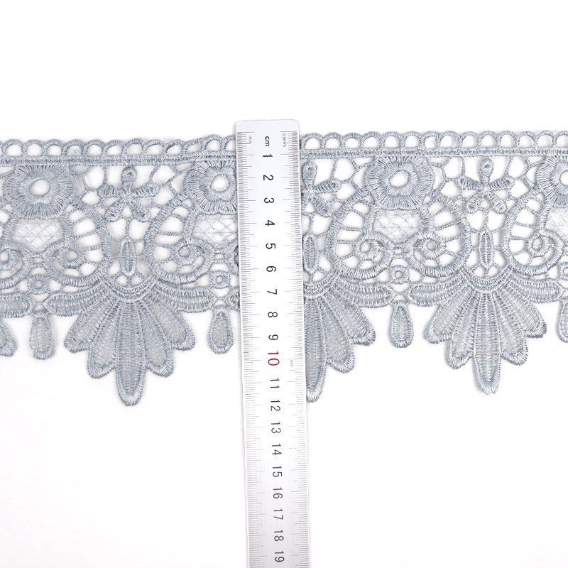 Indian embroidery guipure lace trim customizable flower guipure collar neckline lace trim embroidered in stock