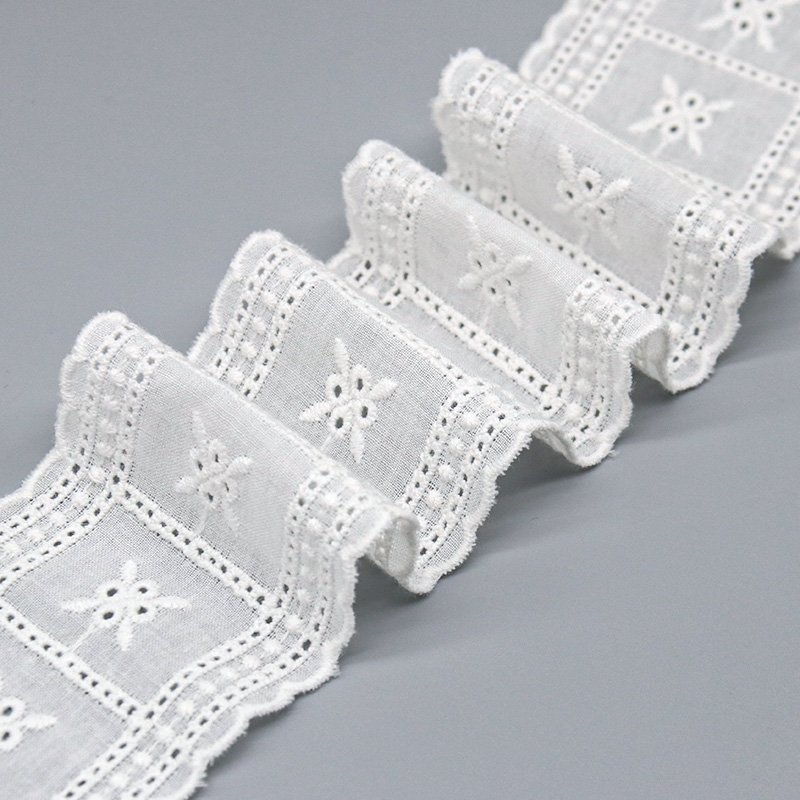 Fancy Design 100% cotton decorative lace trim trendy bridal lace trim for clothing