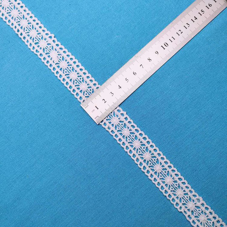 Narrow Embroidery Lace Trim for Women Dress Decoration High Quality Milk Silk Water Soluble Lace Trim, White 100% Polyester