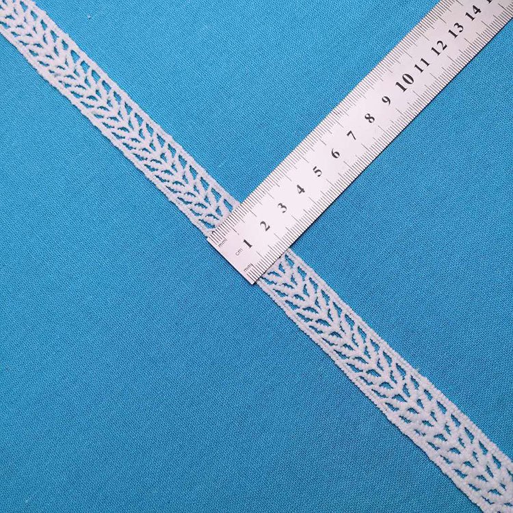 Narrow Embroidery Lace Trim for Women Dress Decoration High Quality Milk Silk Water Soluble Lace Trim, White 100% Polyester