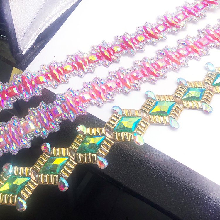 Trinidad & Tobago carnival costumes resin stones trimmings decoration iron on rhinestone applique trimmings for costume crafting